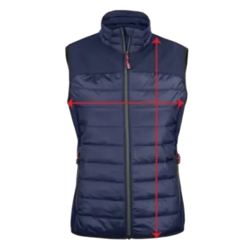 Guide des tailles doudoune femme Curalini avec mesures longueur poitrine
