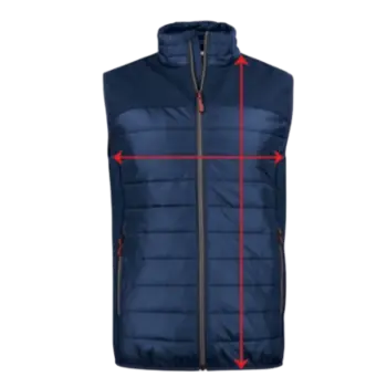 Guide des tailles doudoune homme Curalini avec mesures longueur poitrine