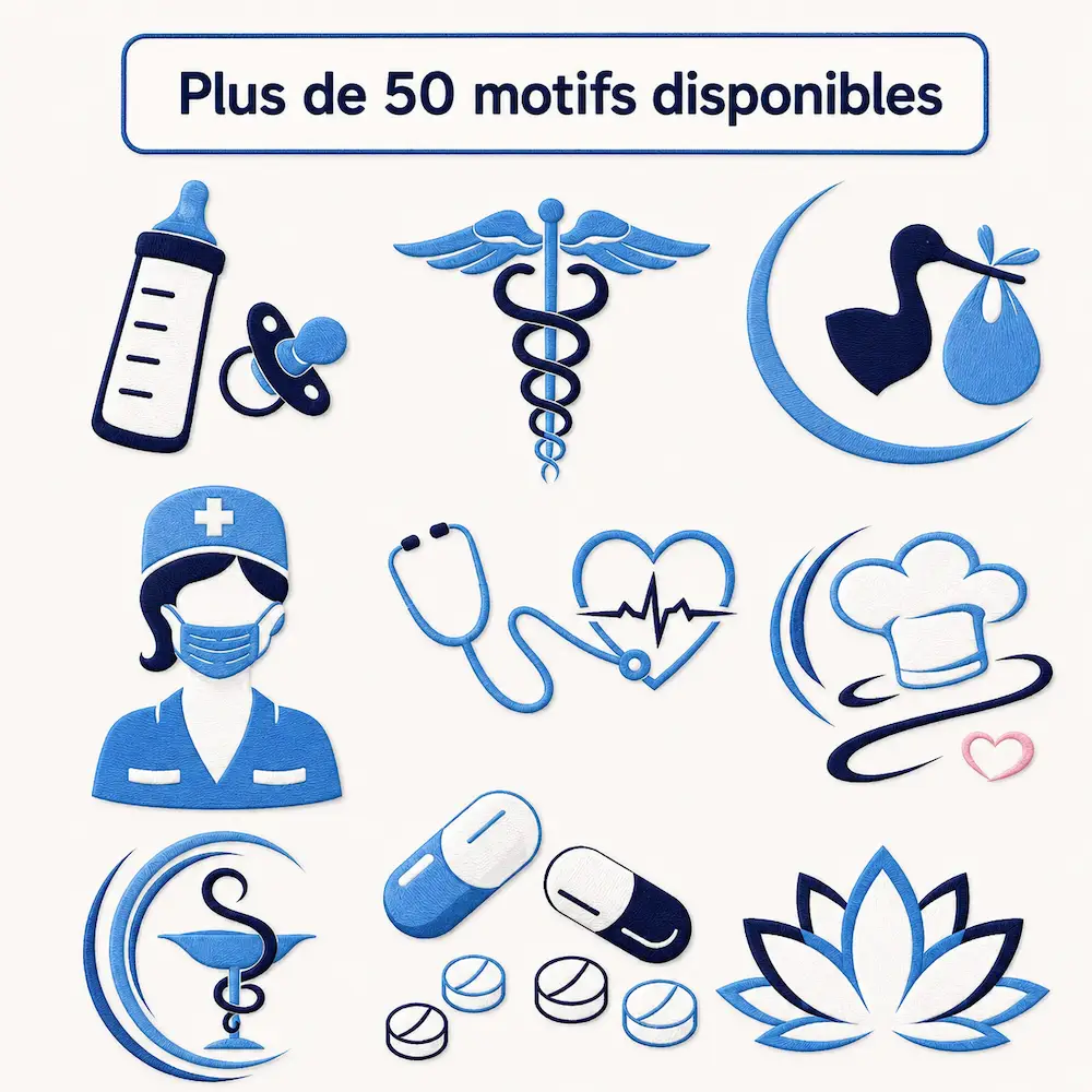 Motifs de broderie disponibles pour polaire personnalisée