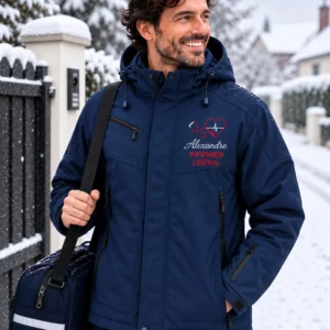 Veste infirmier hiver personnalisée – Alexandre infirmier libéral